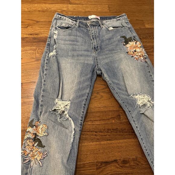 Juicy Jeans By Juicy Couture Women’s 29 Blue Distressed Flowers - Picture 4 of 16